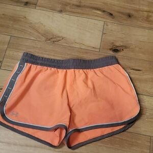 Under Armour Orange and Gray Athletic Shorts Lightweight Design